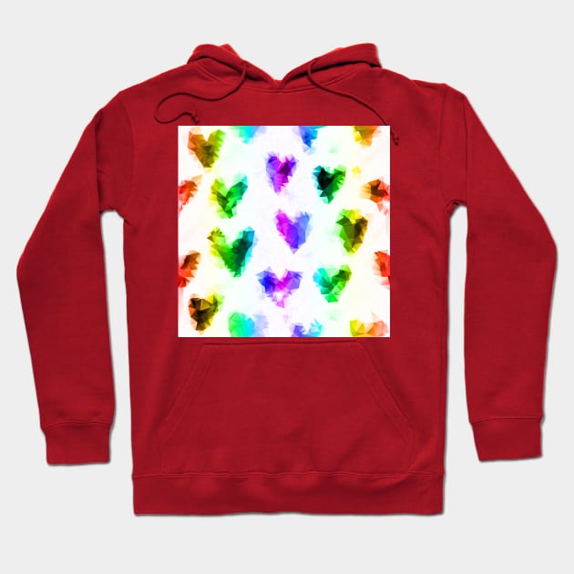 Love hearts multicolored Hoodie by ngmx